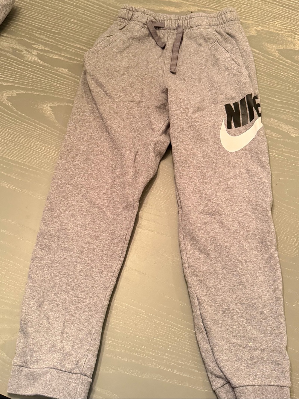 Nike Kids Gray Sweat Joggers with Bold Swoosh
